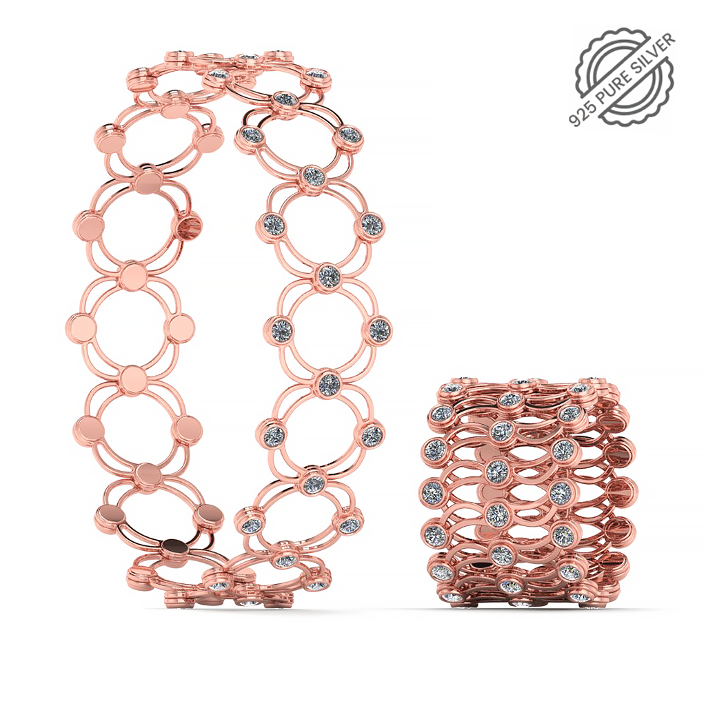 Pure 925 Silver 2 in 1 Ring Bracelet Free Size Convertible