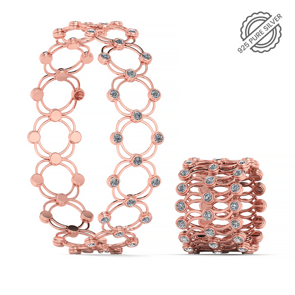 Pure 925 Silver 2 in 1 Ring + Bracelet (Free Size)[Convertible]