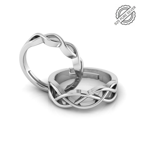 925 Pure Starling Silver Celtic Knot Twisted Ladies Special Couple's Ring