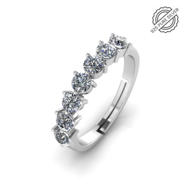 925 Sterling Silver Diamond studded minimal Ring for Women and Girls