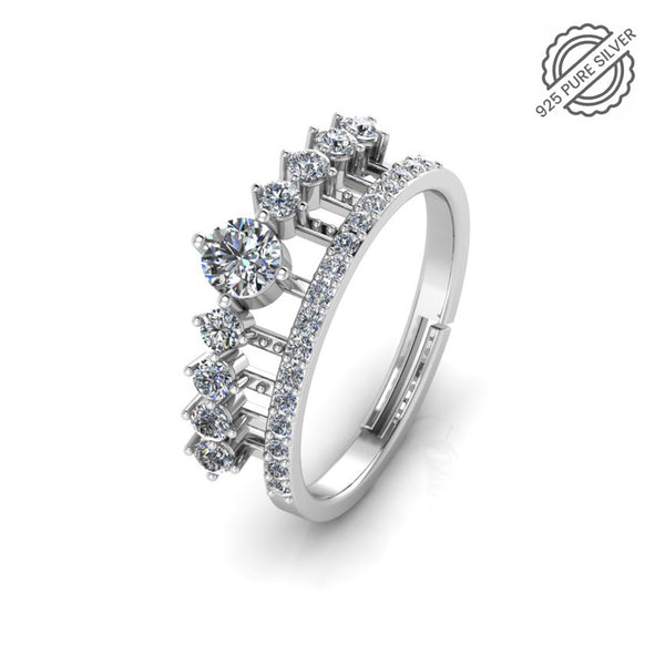 925 Pure Starling Silver Elizabeth's Crown Special Ring for Ladies