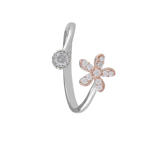 Shiny Sterling Silver Flower Ring