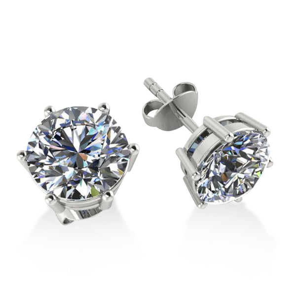 925 Sterling Silver Classic Diamond Stud Earrings for Women and Girls