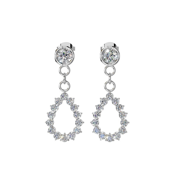 Miss Highness 925 Silver Teardrop Earrings for Women | AAA+ Zircon Diamond | Rhodium Plated Drop Earrings