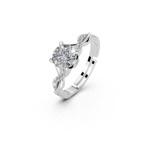 Miss Highness 925 Sterling Silver Solitaire Engagement Ring for Women