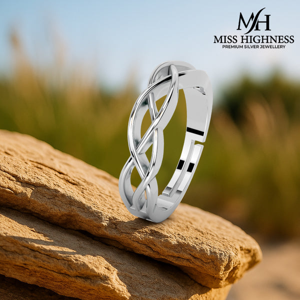 925 Pure Starling Silver Celtic Knot Ring For Mens