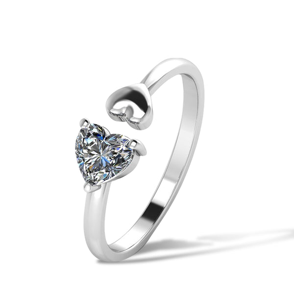 Celestia Open Heart Silver Ring
