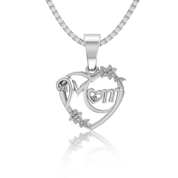 925 Pure Silver Pretty Mom's Heart Pendant
