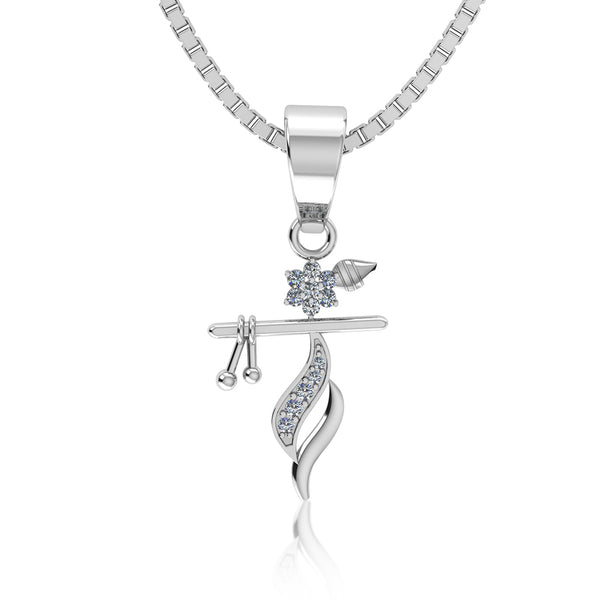 Pure 925 Silver Shri Krishna Flute Pendant