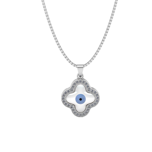 925 Silver Evil Eye Pendant With Silver Chain
