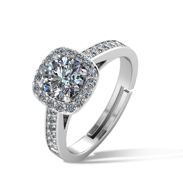 925 Pure Starling One Single Promise Silver Ring for Ladies