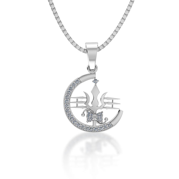 Pure 925 Silver Mahadev Trishul Pendant