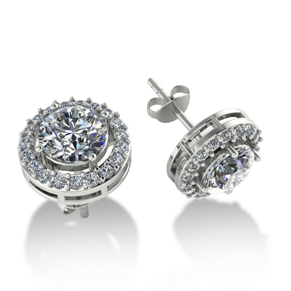 925 Sterling Silver Original Zircon Stud Solitaire Earrings for Women and Girls