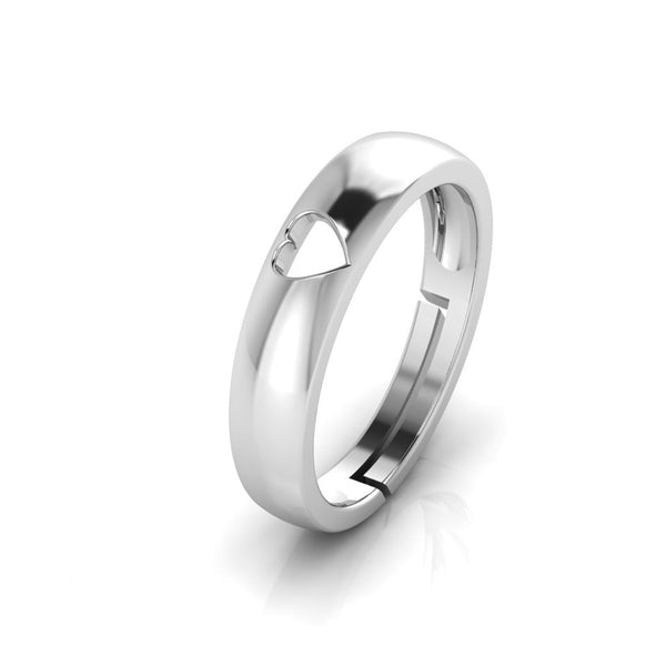925 Pure Silver Crystal heart Free Size Ring for Women