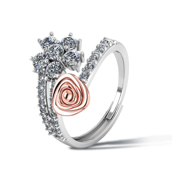 925 Pure Silver Rose Flower Special Ring For Women's and Ladies