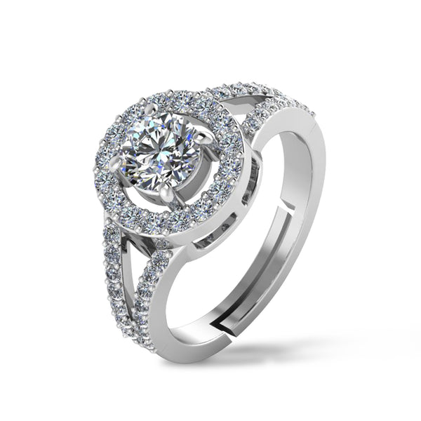 925 Pure Starling Silver Bride Boom Facet Ring for Ladies