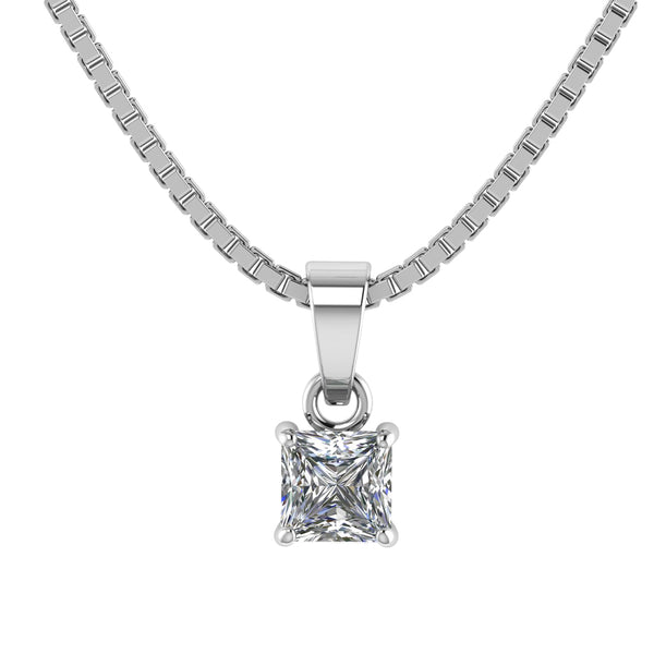 925 Sterling Silver Solitaire Pendant with pure Silver Link Chain