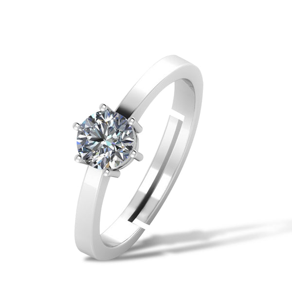 925 Sterling Silver Solitaire Ring for Women and Girls