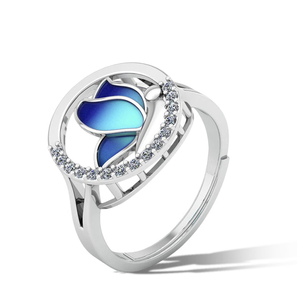 Pure 925 Silver Studded Butterfly Special Ring for Ladies