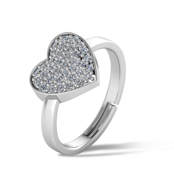 925 Pure Starling Silver Trendor Heart Decor Special Ring for Ladies