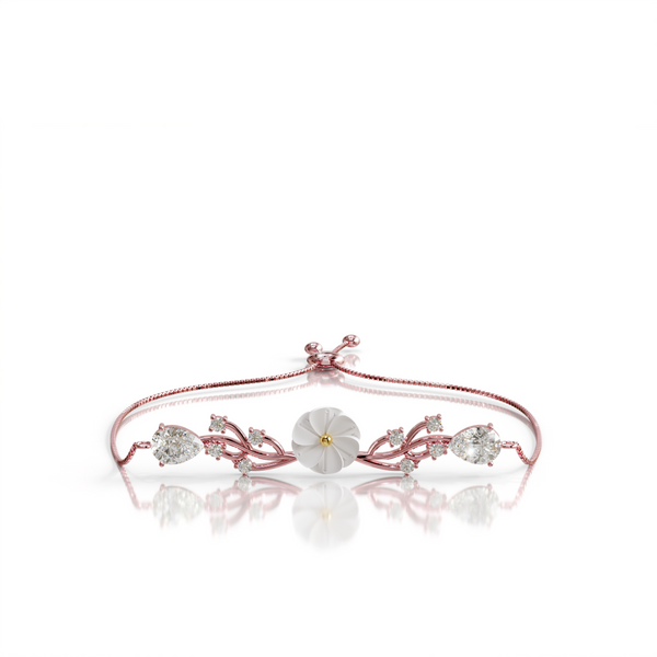 Miss Highness 925 Pure Silver & Rose Gold Plated Adjustable Bracelet for Women