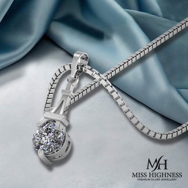 Pure 925 Silver Eiffel Tower Luxury  Pendant with chain