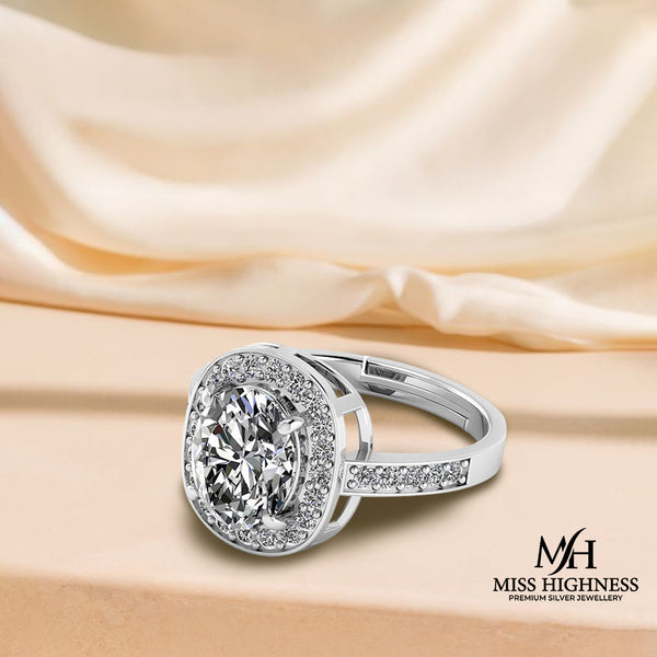 Aurora Silver Halo Ring