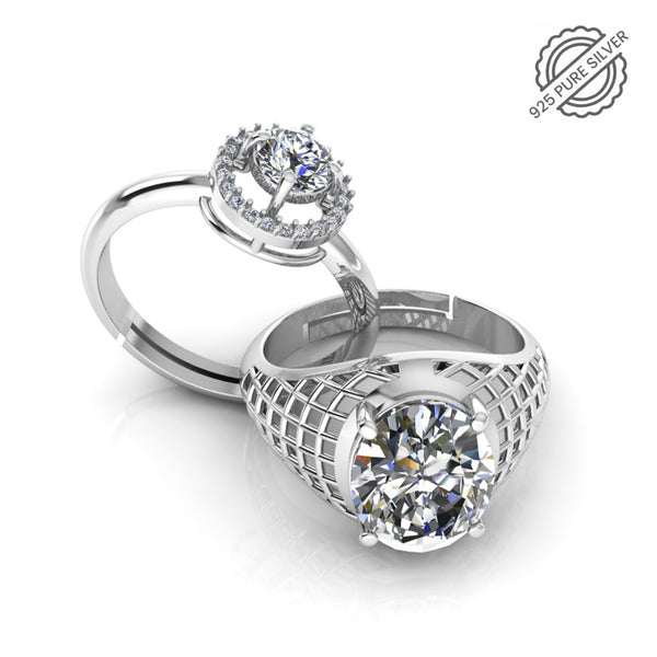Pure 925 Silver Glamira Jonasia ARA Round Special Ring For Couple's