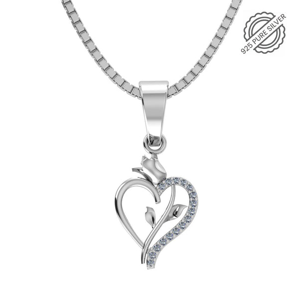 Women's Necklace 925 Silver Platinum-Plated Pendant Necklace  Gift for Girls