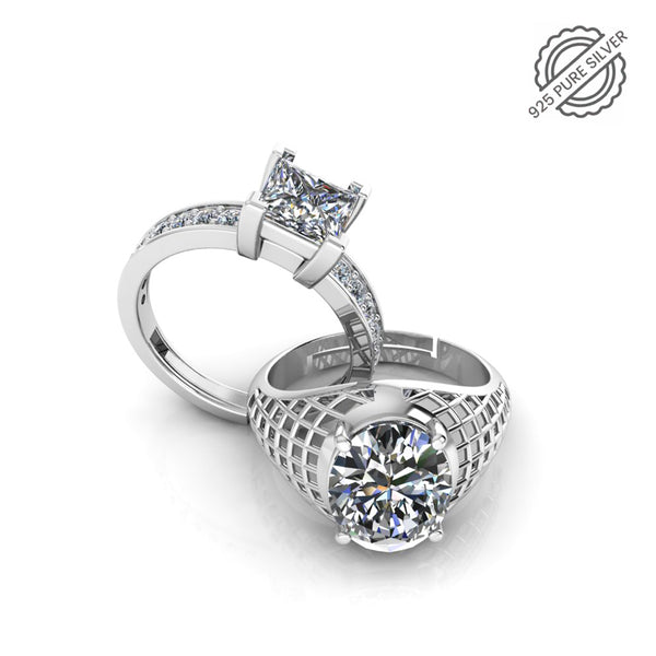 Pure 925 Silver Glamira Jonasia Princess Ring For Couple's