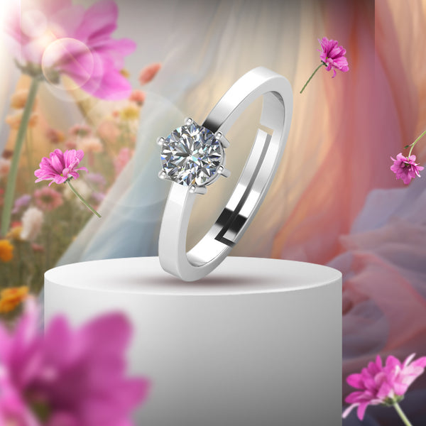 925 Sterling Silver Solitaire Ring for Women and Girls