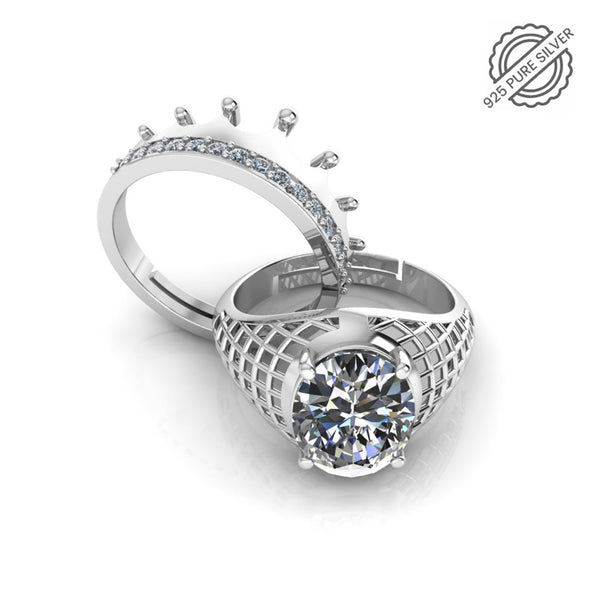Pure 925 Silver Crown Glamira Jonasia Special Couple's Ring