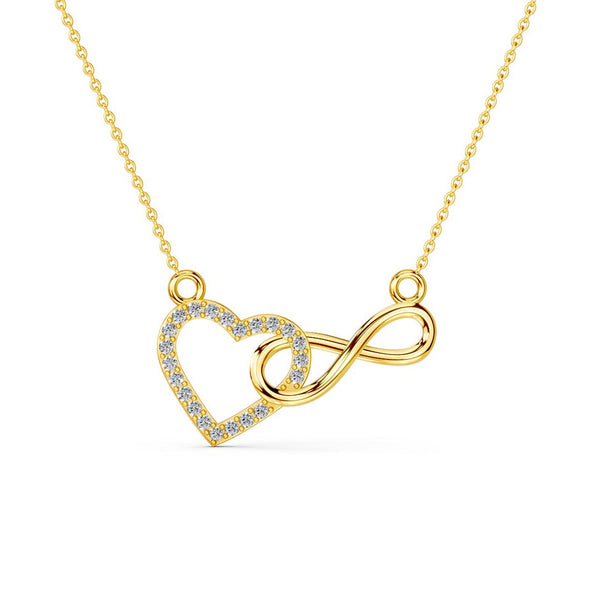Miss Highness 925 Gold-Plated Heart Infinity Pendant Necklace For Women