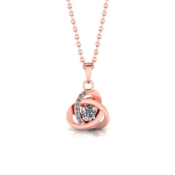 Miss Highness Rose Gold Knot Pendant in 925 Silver with Zircon For Women