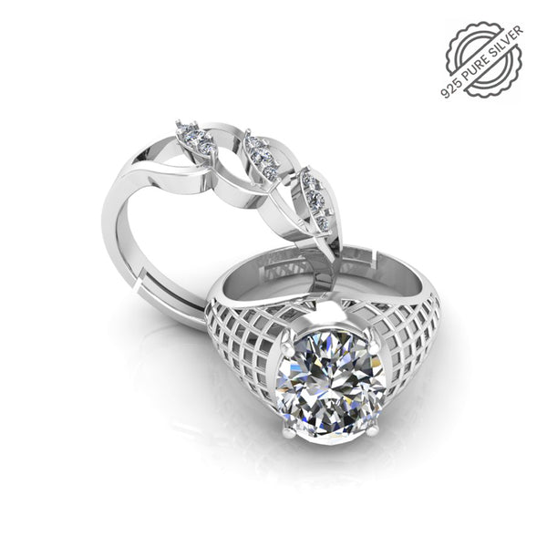 Pure 925 Silver Glamira Jonasia Zircon Ring for Couple's