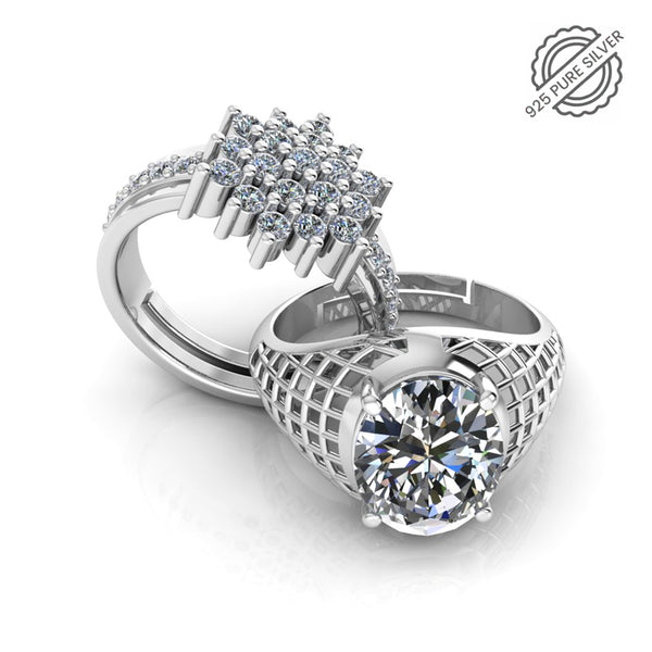 Pure 925 Silver Glamira Jonasia Pretty Cocktail Ring For Couple's