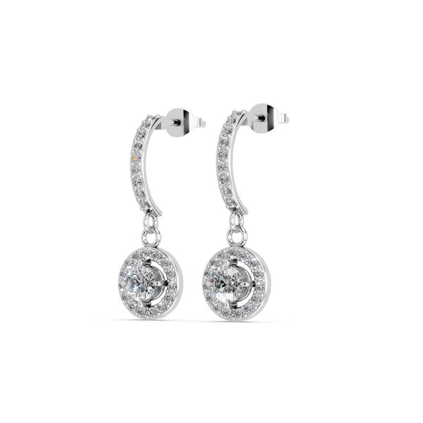 Miss Highness 925 Silver Dangle Earrings with Round Zircon Charm For Women