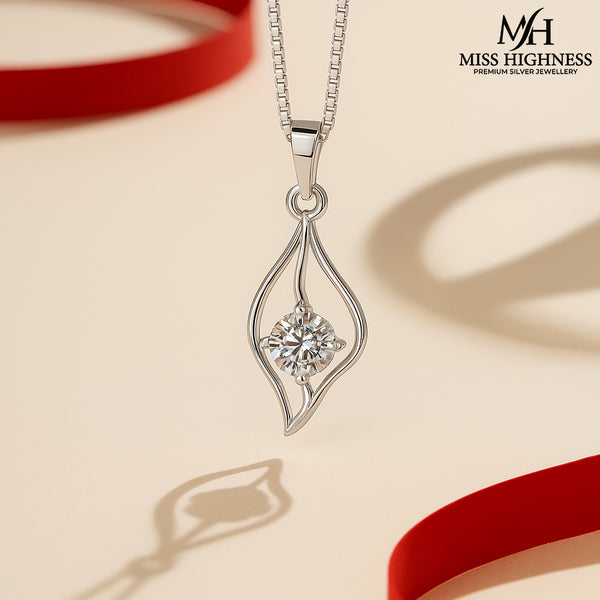 Miss Highness 925 Silver Solitaire Pendant for Women