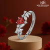 Miss Highness 925 Sterling Silver Red Heart CZ Stone Ring for Women & Girls