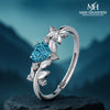 Miss Highness 925 Sterling Silver Sky Blue Heart CZ Ring for Women & Girls