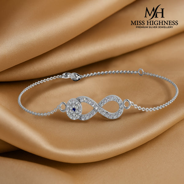 Miss Highness 925 Pure Silver Infinity Bracelet for Women