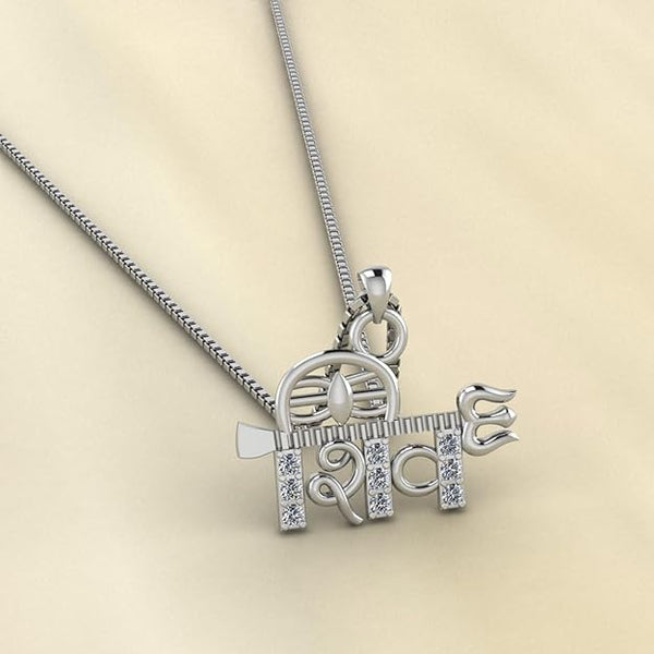 Miss Highness Mahadev Pendant Necklace | Silver-Tone Shiv Symbol with Trishul & Damru Pendant for Men & Women