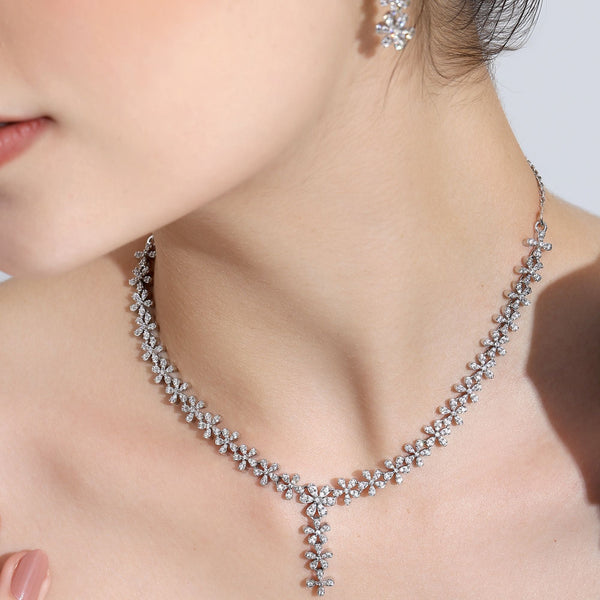 Miss Highness 925 Sterling Silver Necklace & Earring Set for Women