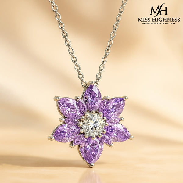 Miss Highness 925 Sterling Silver Floral Pendant Necklace for Women