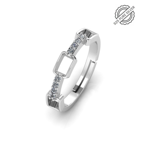 925 Sterling Silver minimal zircon diamond Ring