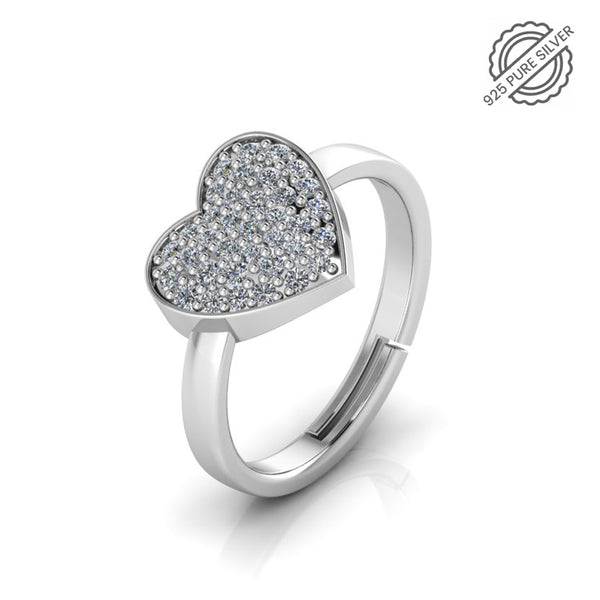 925 Pure Starling Silver Trendor Heart Decor Special Ring for Ladies