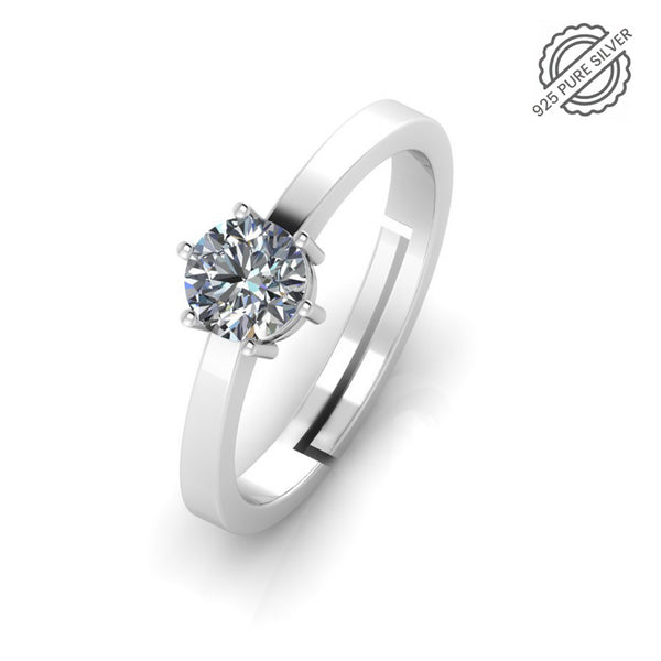 925 Sterling Silver Solitaire Ring for Women and Girls