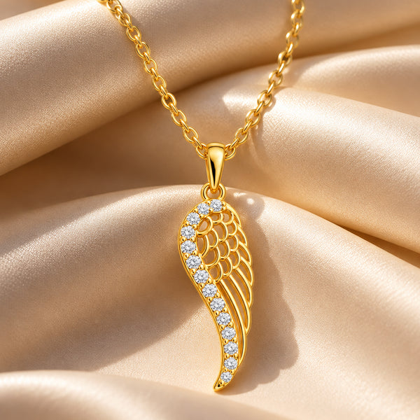 925 Silver Gold Plated Angel Pendant With Chain for Women & Girls