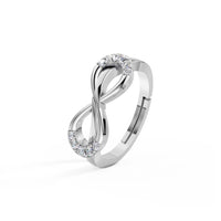 925 Sterling Silver Zircon infinity Ring Freesize