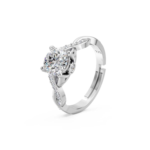 Miss Highness 925 Sterling Silver Solitaire Engagement Ring for Women